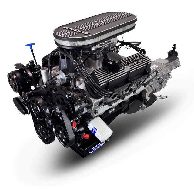 BluePrint Engines Ford Small Block Compatible 347 C.I. Mustang Edition - TKX Manual Transmission - Black Pulley Kit - Fuel Injected