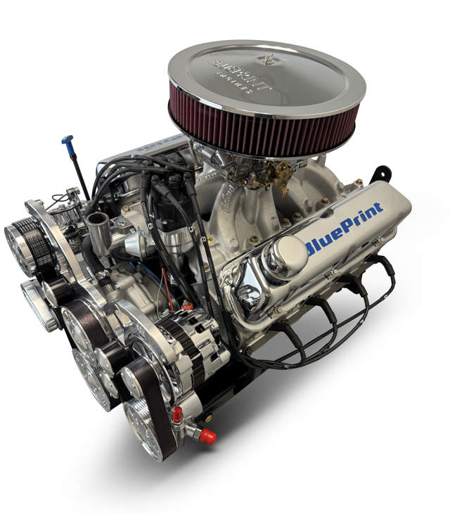 BluePrint Engines Ford Small Block Compatible Pro Series 427 C.I. Deluxe Dressed - Front Sump Oil Pan - Polished Pulley Kit - Carbureted