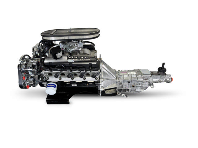 Ford Small Block Compatible 347 c.i. Engine and TKX Manual Transmission - 415 Horsepower - Mustang Edition Builder Series - Polished Pulley Kit - Carbureted