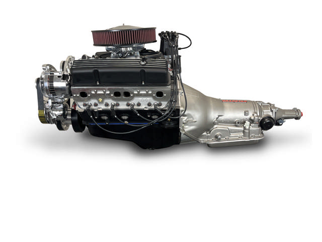 BluePrint Engines GM Small Block Compatible 383 c.i. Engine and 700R4 Automatic Transmission - 436 Horsepower - Standard Edition Builder Series - Polished Pulley Kit - Fuel Injected