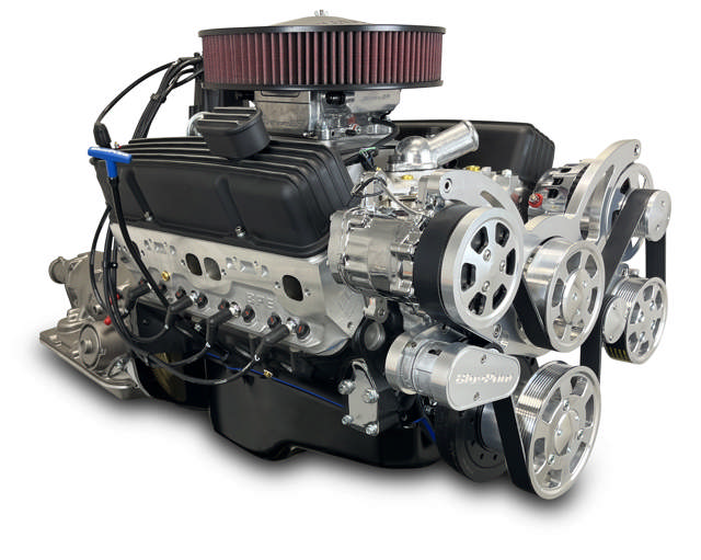 GM Small Block Compatible 383 c.i. Engine and 700R4 Automatic Transmission - Standard Edition Builder Series - Polished Pulley Kit - Fuel Injected