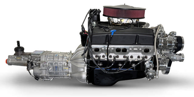 GM Small Block Compatible 400 c.i. Engine and TKX Manual Transmission - 500 Horsepower - Standard Edition Builder Series - Polished Pulley Kit - Carbureted