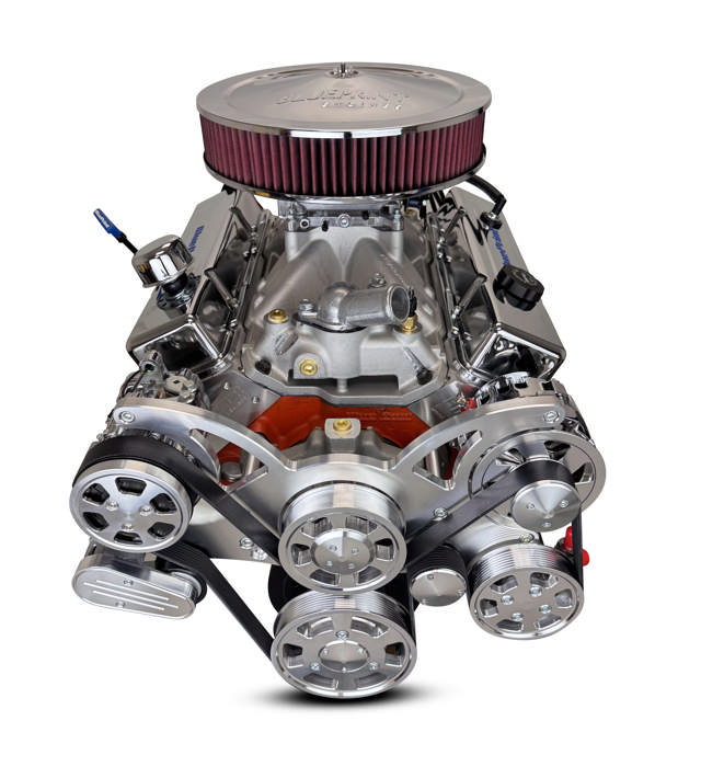 BluePrint Engines GM Small Block Compatible 427 c.i. Pro Series Engine and 700R4 Automatic Transmission - 540 Horsepower - Standard Edition Builder Series - Polished Pulley Kit - Fuel Injected