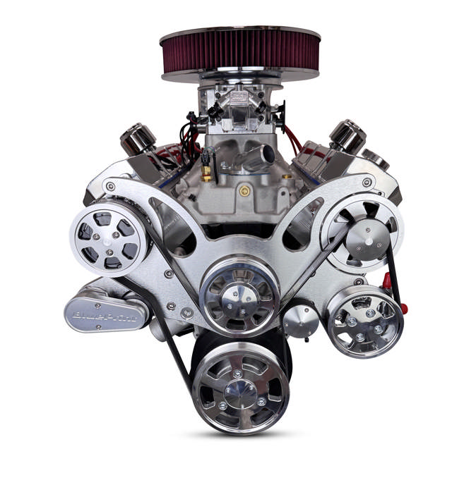 BluePrint Engines GM Big Block Compatible 598 c.i. Engine and 4L80E Automatic Transmission - 741 Horsepower - Standard Edition Builder Series - Polished Pulley Kit - Fuel Injected