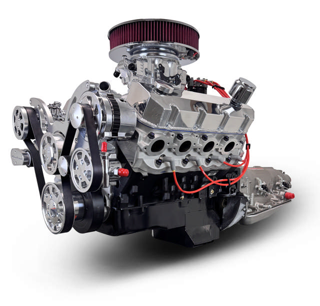 BluePrint Engines GM Big Block Compatible 598 c.i. Engine and 4L80E Automatic Transmission - 741 Horsepower - Standard Edition Builder Series - Polished Pulley Kit - Fuel Injected