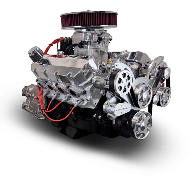 BluePrint Engines GM Big Block Compatible 598 c.i. Engine and 4L80E Automatic Transmission - 741 Horsepower - Standard Edition Builder Series - Polished Pulley Kit - Fuel Injected