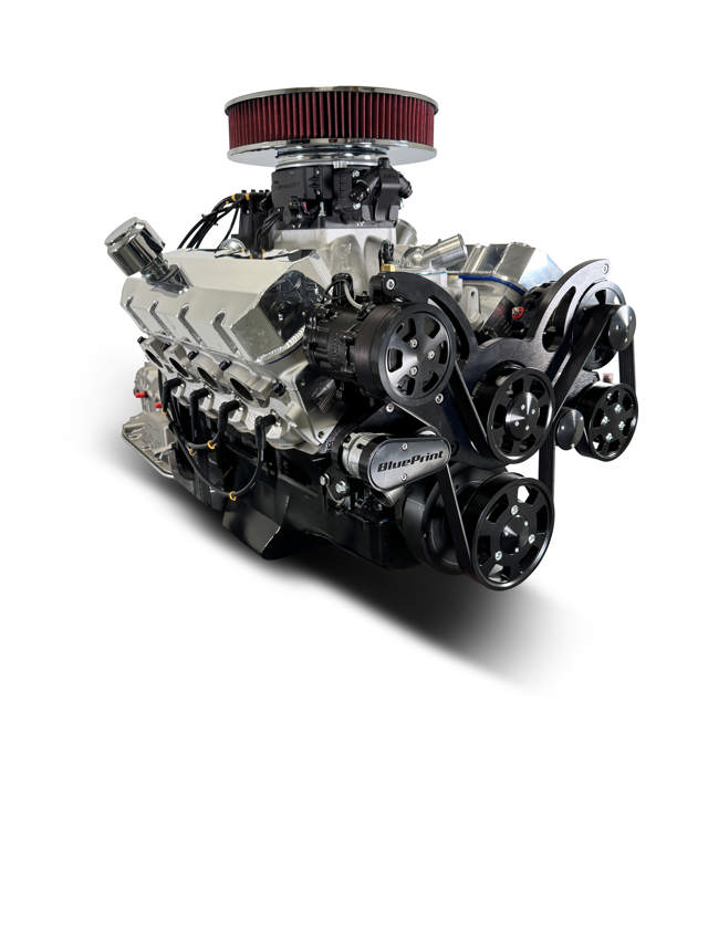 BluePrint Engines GM Big Block Compatible 598 c.i. Engine and 4L80E Automatic Transmission - 741 Horsepower - Standard Edition Builder Series - Black Pulley Kit - Fuel Injected