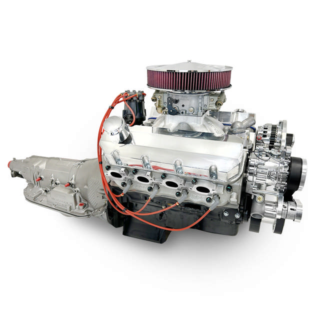 BluePrint Engines GM Big Block Compatible 598 c.i. Engine and 4L80E Automatic Transmission - 741 Horsepower - Standard Edition Builder Series - Polished Pulley Kit - Carbureted