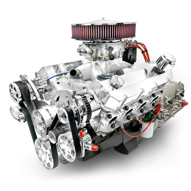 BluePrint Engines GM Big Block Compatible 598 c.i. Engine and 4L80E Automatic Transmission - 741 Horsepower - Standard Edition Builder Series - Polished Pulley Kit - Carbureted