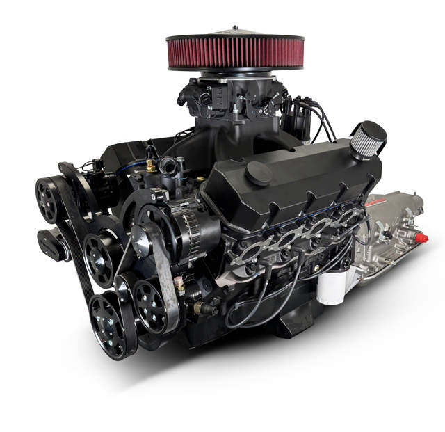 GM Big Block Compatible 632 c.i. Pro Series Engine and 4L80E Automatic Transmission - 815 Horsepower - Blackout Reaper Edition Builder Series - Black Pulley Kit - Fuel Injected