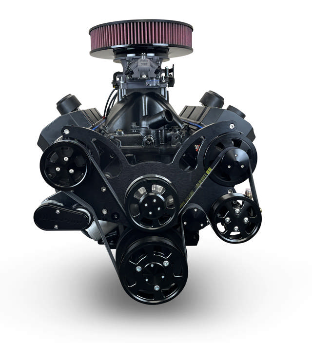 BluePrint Engines GM Big Block Compatible 632 c.i. Pro Series Engine and 4L80E Automatic Transmission - 815 Horsepower - Blackout Reaper Edition Builder Series - Black Pulley Kit - Fuel Injected