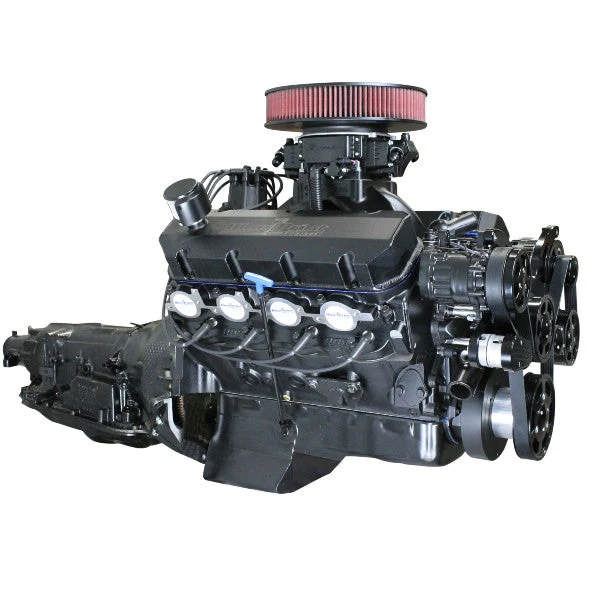 BluePrint Engines GM Big Block Compatible 632 c.i. Pro Series Engine and 4L80E Automatic Transmission - 815 Horsepower - Blackout Reaper Edition Builder Series - Black Pulley Kit - Carbureted