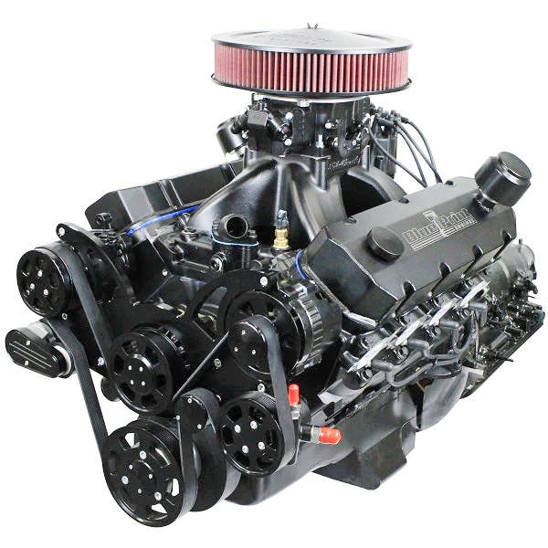 BluePrint Engines GM Big Block Compatible 632 c.i. Pro Series Engine and 4L80E Automatic Transmission - 815 Horsepower - Blackout Reaper Edition Builder Series - Black Pulley Kit - Carbureted