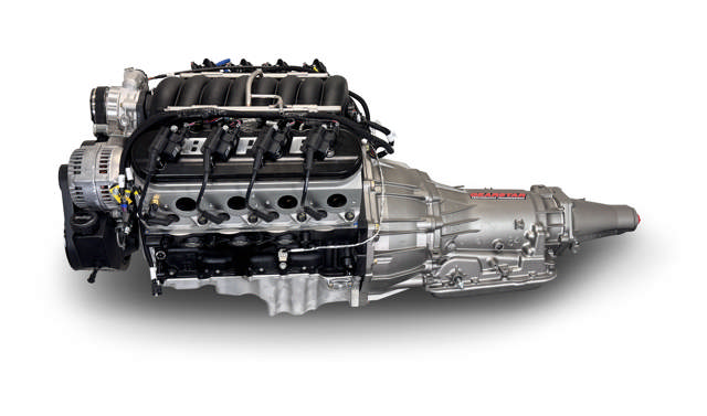 BluePrint Engines GM LS Compatible 376 c.i. Engine and 4L65/70E Automatic Transmission - 530 Horsepower - Standard Edition Builder Series - Natural Pulley Kit - Holley Terminator X EFI System