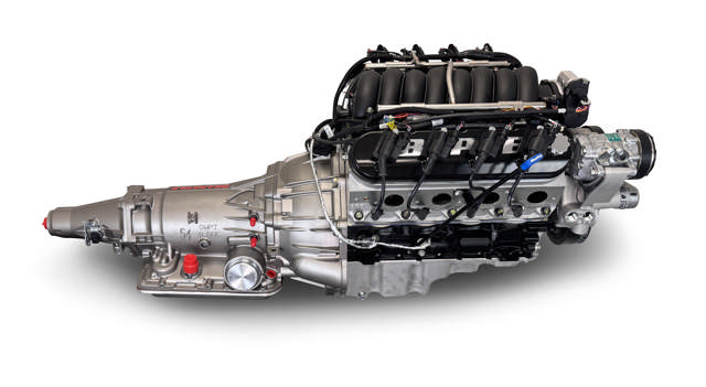 BluePrint Engines GM LS Compatible 376 c.i. Engine and 4L65/70E Automatic Transmission - 530 Horsepower - Standard Edition Builder Series - Natural Pulley Kit - Holley Terminator X EFI System