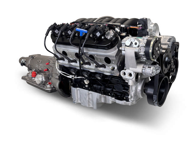 BluePrint Engines GM LS Compatible 376 c.i. Engine and 4L65/70E Automatic Transmission - 530 Horsepower - Standard Edition Builder Series - Natural Pulley Kit - Holley Terminator X EFI System