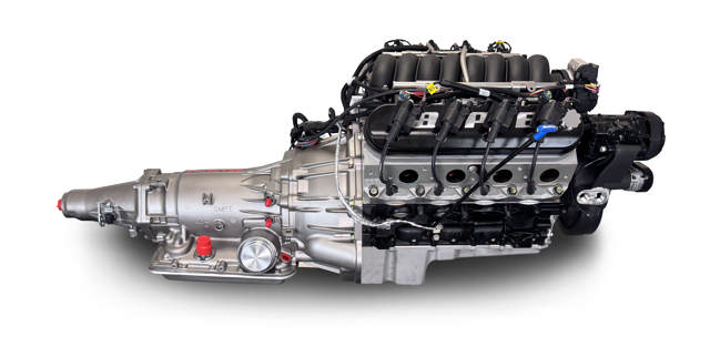 BluePrint Engines GM LS Compatible 376 c.i. Engine and 4L65/70E Automatic Transmission - 530 Horsepower - Standard Edition Builder Series - Black Pulley Kit - Holley Terminator X EFI System