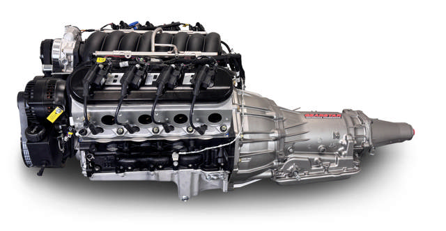 BluePrint Engines GM LS Compatible 376 c.i. Engine and 4L65/70E Automatic Transmission - 530 Horsepower - Standard Edition Builder Series - Black Pulley Kit - Holley Terminator X EFI System