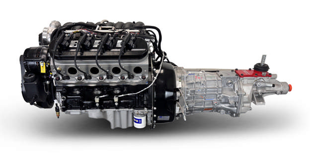 BluePrint Engines GM LS Compatible 376 c.i. Engine and T56 Manual Transmission - 530 Horsepower - Standard Edition Builder Series - Black Pulley Kit - Holley Terminator X EFI System