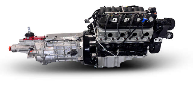 BluePrint Engines GM LS Compatible 376 c.i. Engine and T56 Manual Transmission - 530 Horsepower - Standard Edition Builder Series - Black Pulley Kit - Holley Terminator X EFI System