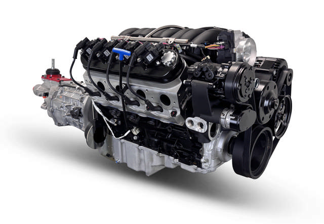 BluePrint Engines GM LS Compatible 376 c.i. Engine and T56 Manual Transmission - 530 Horsepower - Standard Edition Builder Series - Black Pulley Kit - Holley Terminator X EFI System