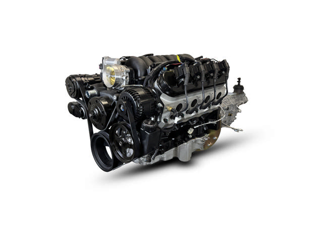 BluePrint Engines GM LS Compatible 376 c.i. Engine and TKX Manual Transmission - 530 Horsepower - Standard Edition Builder Series - Black Pulley Kit - Holley Terminator X EFI System
