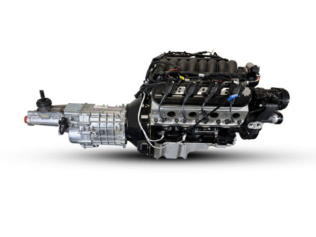 BluePrint Engines GM LS Compatible 376 c.i. Engine and TKX Manual Transmission - 530 Horsepower - Standard Edition Builder Series - Black Pulley Kit - Holley Terminator X EFI System