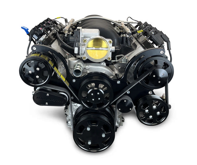 BluePrint Engines GM LS Compatible 376 c.i. Engine and ZF-8 Speed Automatic Transmission - 530 Horsepower - Standard Edition Builder Series - BluePrint Engines Calibrated ECU - Black Pulley Kit