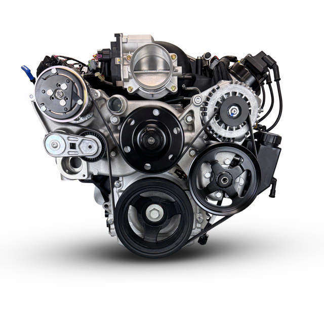 BluePrint Engines GM LS Compatible 376 c.i. Engine and TKX Manual Transmission 530 Horsepower - Standard Edition Builder Series - Natural Pulley Kit - Holley Terminator X EFI System