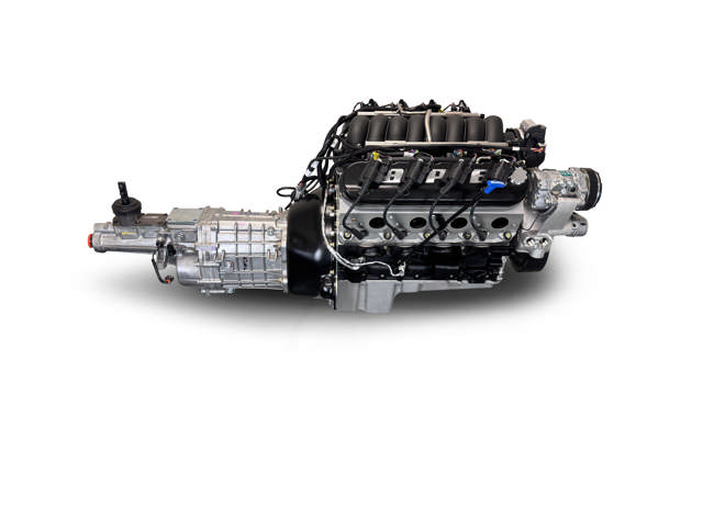 BluePrint Engines GM LS Compatible 376 c.i. Engine and TKX Manual Transmission 530 Horsepower - Standard Edition Builder Series - Natural Pulley Kit - Holley Terminator X EFI System