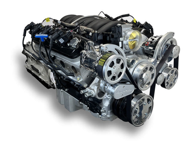 BluePrint Engines GM LS Compatible 376 c.i. Engine and ZF-8 Speed Automatic Transmission - 530 Horsepower - Standard Edition Builder Series - BluePrint Engines Calibrated ECU - Natural Pulley Kit