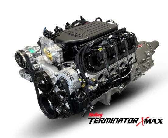 BluePrint Engines GM LS Compatible 376 c.i. Engine and 4L65/70E Automatic Transmission - Standard Edition Builder Series - Natural Pulley Kit - Holley Terminator X EFI System