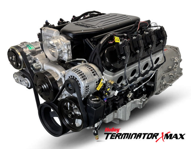 BluePrint Engines GM LS Compatible 376 c.i. Engine and 4L65/70E Automatic Transmission 4WD Ready - Truck Edition Builder Series - Natural Pulley Kit - Holley Terminator X EFI System