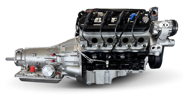 BluePrint Engines GM LS Compatible 376 c.i. Engine and 4L65/70E Automatic Transmission 4WD Ready - Truck Edition Builder Series - Natural Pulley Kit - Holley Terminator X EFI System