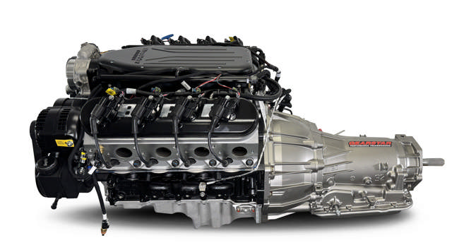 BluePrint Engines GM LS Compatible 376 c.i. Engine and 4L65/70E Automatic Transmission 4WD Ready - Truck Edition Builder Series - Black Pulley Kit - Holley Terminator X EFI System