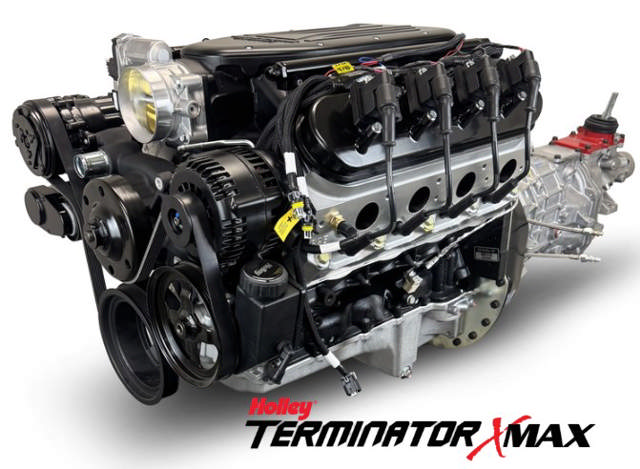 BluePrint Engines GM LS Compatible 376 c.i. Engine and T56 Manual Transmission - Standard Edition Builder Series - Black Pulley Kit - Holley Terminator X EFI System