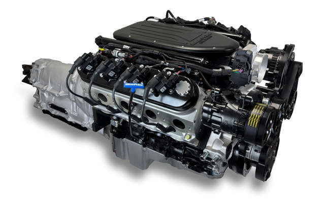 BluePrint Engines GM LS Compatible 376 c.i. Engine and ZF-8 Speed Automatic Transmission - 510 Horsepower - Standard Edition Builder Series - BluePrint Engines Calibrated ECU - Black Pulley Kit