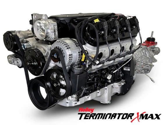BluePrint Engines GM LS Compatible 376 c.i. Engine and T56 Manual Transmission - Standard Edition Builder Series - Natural Pulley Kit - Holley Terminator X EFI System