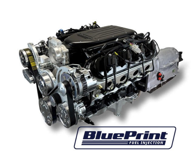 BluePrint Engines GM LS Compatible 376 c.i. Engine and ZF-8 Speed Automatic Transmission - 510 Horsepower - Standard Edition Builder Series - BluePrint Engines Calibrated ECU - Natural Pulley Kit