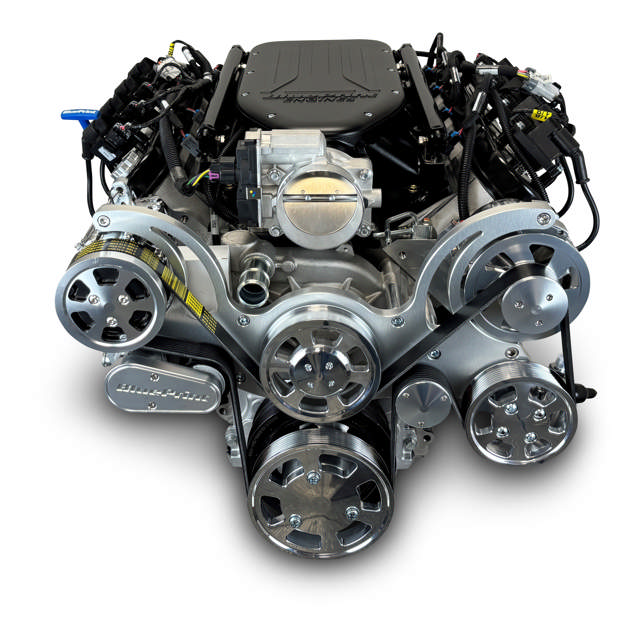 BluePrint Engines GM LS Compatible 376 c.i. Engine and ZF-8 Speed Automatic Transmission - 510 Horsepower - Standard Edition Builder Series - BluePrint Engines Calibrated ECU - Natural Pulley Kit