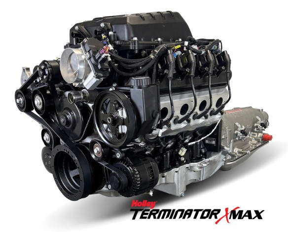 BluePrint Engines GM LS Compatible 376 c.i. Engine and 4L80E Automatic Transmission - Standard Edition Builder Series - Black Pulley Kit - Holley Terminator X EFI System