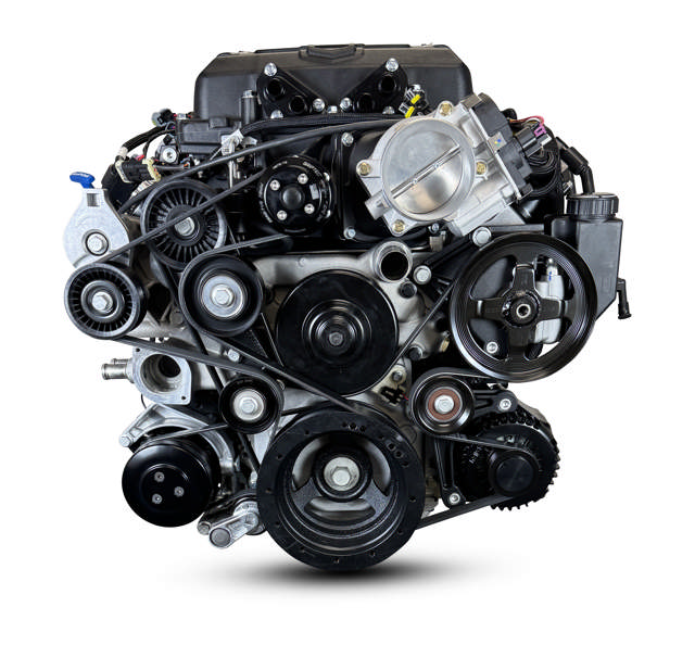 BluePrint Engines GM LS Compatible 376 c.i. Engine and 4L80E Automatic Transmission - Standard Edition Builder Series - Black Pulley Kit - Holley Terminator X EFI System