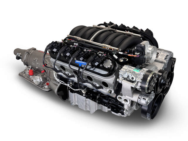 BluePrint Engines GM LS Compatible 427 c.i. Engine and 4L65/70E Automatic Transmission - Standard Edition Builder Series - Natural Pulley Kit - Holley Terminator X EFI System