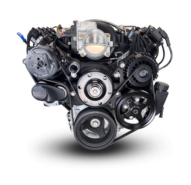 BluePrint Engines GM LS Compatible 427 c.i. Engine and 4L65/70E Automatic Transmission - Standard Edition Builder Series - Black Pulley Kit - Holley Terminator X EFI System