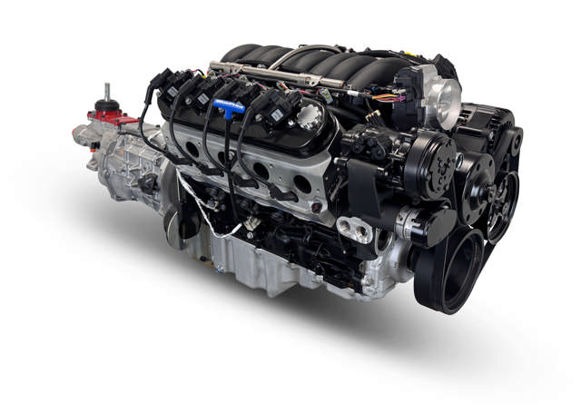 BluePrint Engines GM LS Compatible 427 c.i. Engine and T56 Manual Transmission - Standard Edition Builder Series - Black Pulley Kit - Holley Terminator X EFI System