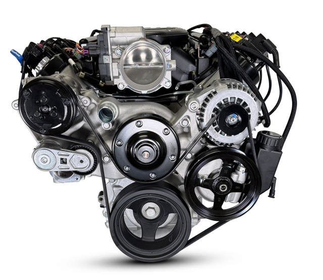 BluePrint Engines GM LS Compatible 427 c.i. Engine and T56 Manual Transmission - Standard Edition Builder Series - Natural Pulley Kit - Holley Terminator X EFI System
