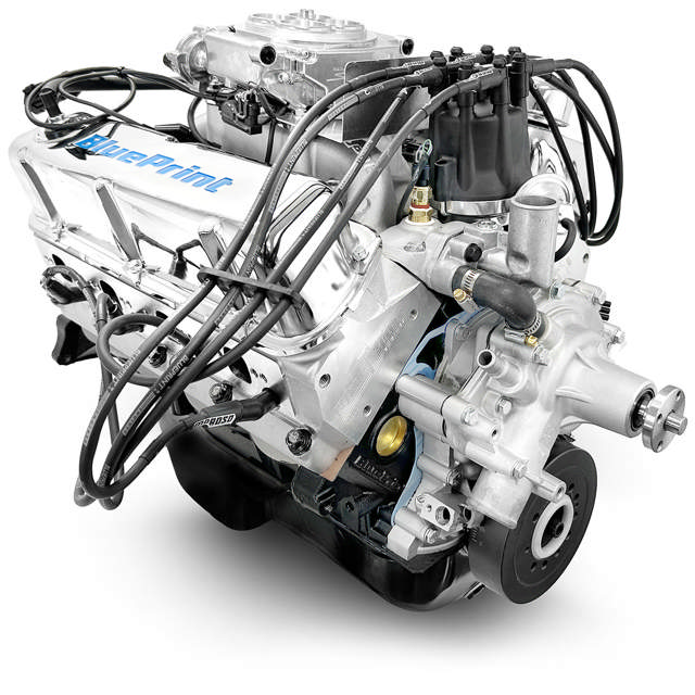 BluePrint Engines Ford Small Block Compatible 347 C.I. Deluxe Dressed - Rear Sump Oil Pan - Fuel Injection