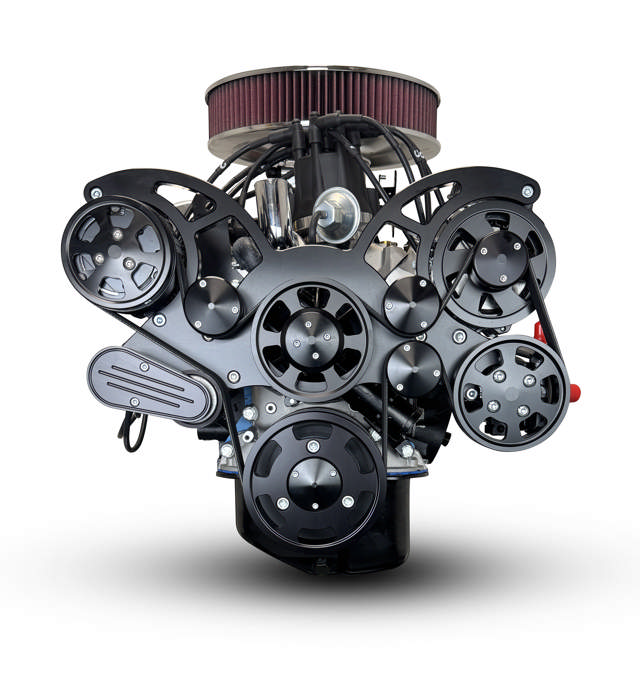 BluePrint Engines Ford Small Block Compatible 347 C.I. Deluxe Dressed - Rear Sump Oil Pan - Black Pulley Kit - Fuel Injected