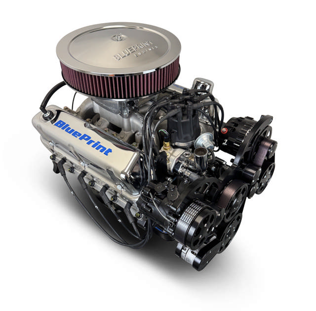BluePrint Engines Ford Small Block Compatible 347 C.I. Deluxe Dressed - Rear Sump Oil Pan - Black Pulley Kit - Fuel Injected