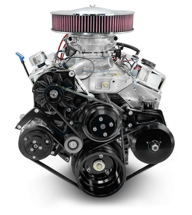 GM Small Block Compatible 350 c.i. Engine - 390 Horsepower - Deluxe Dressed - Black Pulley Kit - Fuel Injected